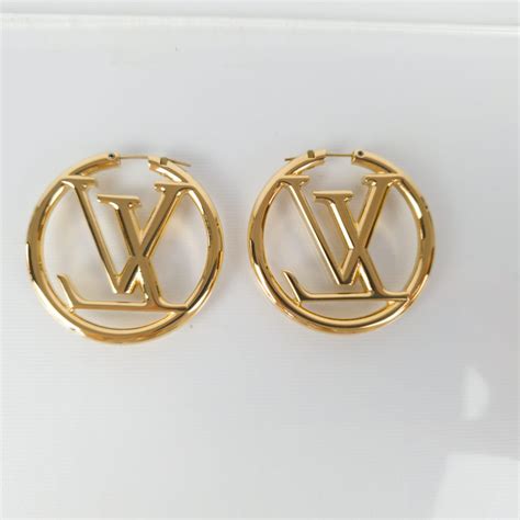 lv earrings hoops dupe|louis vuitton hoop earrings poshmark.